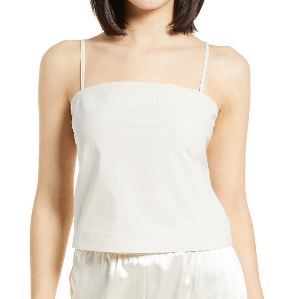 NWT Vero Moda Giana Singlet Cropped Top Cami Tan Size Large